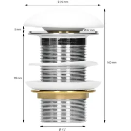 luxebath Rundes Aufsatzwaschbecken 40 x 13,5 cm