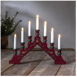 Weihnachtsleuchter, 7 x E10/34V/3W, SARA TRADITION rot