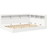 vidaXL Bücherregal-Bett mit Kopfteil Weiß 160 x 200 cm Holzwerkstoff