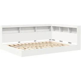 vidaXL Bücherregal-Bett mit Kopfteil Weiß 160 x 200 cm Holzwerkstoff