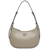 PINKO Half Moon Mini Bag Leder Grau/Gold