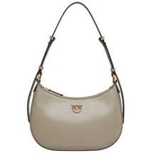 PINKO Half Moon Mini Bag Leder Grau/Gold