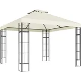 Outsunny - Pavillon mit Doppeldach, ca. 3x3 m Wasserabweisend Stabil Winterfest Gartenpavillon mit UV-Schutz Partyzelt aus Metall, für Garten,