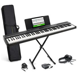 Alesis Keyboard E-Piano mit 88 Tasten, 480 Sounds, Lautsprechern, USB-MIDI, Tragetasche, Ständer, Kopfhörer, Pedal und Klavierlektionen für Anfänger