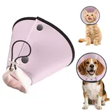 Shyllin Hundekragen Erholungshalskrause für Hunde zur Verhinderung des Leckens,Schutzkragen Hund mit Verstellbarer Nylon-Kordelzug,Halskrause Hund Nach OP für Hunde und Katzen(Rosa, S)