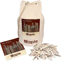 MAPLE 400 Holzbausteine mit Seesack Natur Bausteine Bauklötze Holzplättchen