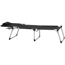 Siena Garden Sole Dreibeinliege 214 x 70 x 45 cm schwarz klappbar