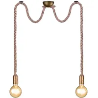 Trio Rope Altmessing, Leinen Aufhängung, exkl. 1 x E27,