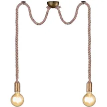 Trio Rope Altmessing, Leinen Aufhängung, exkl. 1 x E27,