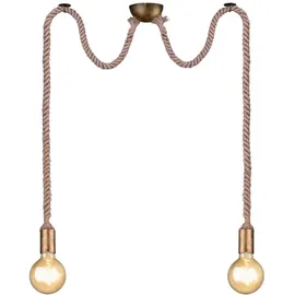 Trio Rope Altmessing, Leinen Aufhängung, exkl. 1 x E27,