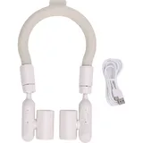 Amxcnoy Tragbarer Nackenventilator, Hohe Geschwindigkeit, Mit Pcm-membran, Batteriebetrieben, Leise Und Leicht, Ideal Für Outdoor-sportarten (weiß)