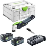 Festool VECTURO OSC 18 E-Basic Akku Oszillierer 18 V Starlock Max Brushless + 2x Akku 5,0 Ah + Schnellladegerät + Systainer
