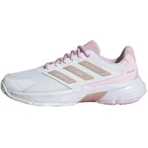 adidas Damen Courtjam Control 3 Tennis Shoes, Cloud White/Silver Metallic/Lucid Pink, 41 1/3 EU