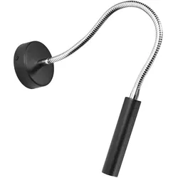 Wandleuchte Wandlampe Stahl Schwarz verstellbarer Arm Schlafzimmer Esszimmer