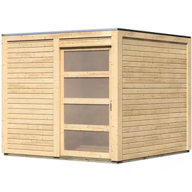Karibu Qubic Gartenhaus 19 mm Naturbelassen