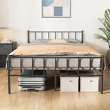 Metallbett 140 X 200 Cm, Cecipa Max Bettgestell Mit Kopfteil, 14 Lattenrost Inklusive, Robuster Stahlrahmen, Belastbar Bis 500 Kg, Keine Federkernmatratze, Schwarz
