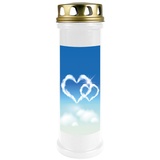 HS Candle 5er Pack Grabkerzen mit Motiv, Grablicht mit Brenndauer von ca. 4 Tage, Motiv: Herz Wolke, in vielen weiteren Varianten