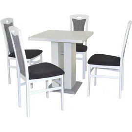 HOFMANN LIVING AND MORE Essgruppe »5tlg. Tischgruppe«, (Spar-Set, 5 tlg., 5tlg. Tischgruppe), Stühle montiert, schwarz