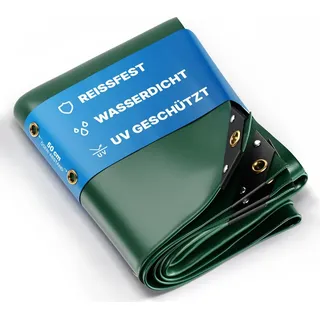 Nemaxx Abdeckplane 3x2m (6m2) Grün – lkw Plane 650g/m2, wasserdicht, UV-beständig, Ösen, - Grün