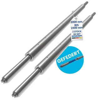 2 x Rundsperrbalken, Sperrstange, Klemmbalken, 2000-2400 mm, Kombizapfen 19/24mm | für Airlineschiene | Kombi-Anker-Schiene | Stäbchenschiene