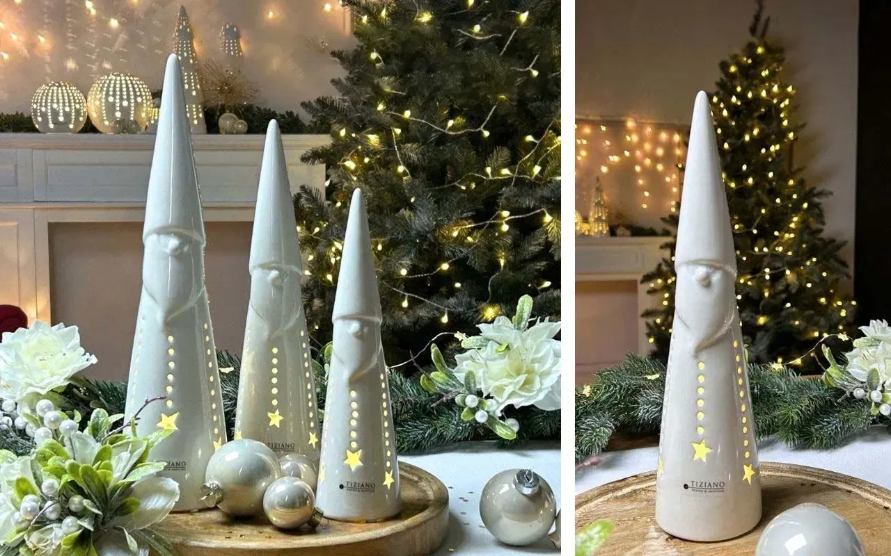 Santa Claus Calante 35cm LED cremeweiß