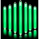 Glow Fever Leuchtstäbe - 15 cm Neon Glow in The Dark Knicklichter, Leuchten im Dunkeln, mit Endkappen und Band - Glow Stick Party Set für Games, Parties & draußen Party Dragon - Grün, 100 Stück