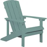 Beliani Gartenstuhl Türkis Kunstholz breite Armlehnen Adirondack Stil Terrasse Outdoor