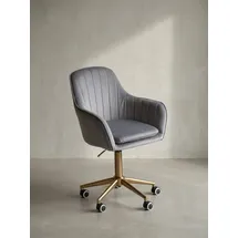 KADIMA DESIGN Schalenstuhl Sandra Samtstoff grau