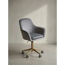 KADIMA DESIGN Schalenstuhl Sandra Samtstoff grau