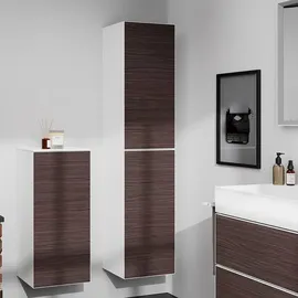 Hansgrohe Xevolos E Hochschrank, Türanschlag links, mattweiß, Eiche Dunkel