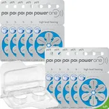 60 Varta Power One Hörgerätebatterien p675 blau PR44 + Transportbox für 2 Zellen