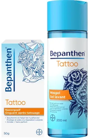 Bepanthen Tattoo Aftercare Pack Nachsorgesalbe Tube 50g + Waschgel Flakon 200ml