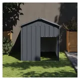 vidaXL Hundehütte mit Dach Anthrazit 117x153x123cm Verzinkter Stahl