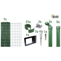 GAH ALBERTS Fix-Clip Pro Schweißgitter Set 1,22 x 10 m grün mit Einschlagbodenhülse