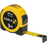 Stabila BM 150, 3 m, Maßband mit metrischer Skala, Sichtfenster für Direktablesung, bruchsicheres ABS-Gehäuse, beweglicher Anfangshaken, Gürtel-Clip, MID-Genauigkeit