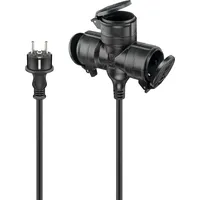 Goobay 65438 - Verlängerungskabel Outdoor, 10 m, schwarz