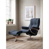 Stressless Relaxsessel STRESSLESS Mayfair Sessel Gr. Microfaser DINAMICA, Cross Base Schwarz, Rela x funktion-Drehfunktion-PlusTMSystem-Gleitsystem-BalanceAdaptTM, B/H/T: 92 cm x 103 cm x 79 cm, blau (blue dinamica) Lesesessel und Relaxsessel