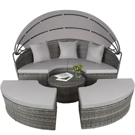 Tectake tectake® Rattan Sonneninsel Santorin widerstandsfähig UV-beständig