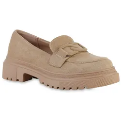 Damen Plateauschuhe in Khaki