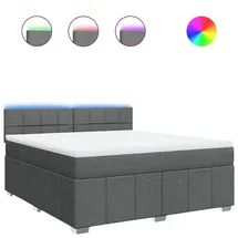 vidaXL Boxspringbett 180 x 200 cm Dunkelgrau