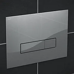 MEPA Orbit Betätigungsplatte 421847 Glas silber, für teileingelassene Montage
