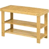 Homcom Schuhbank, Natur, 70 x 28 x 45 cm Garderobe, Garderobenbänke, Schuhbänke