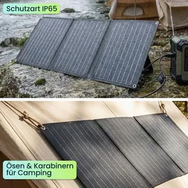 ideoon power Mobiles Powerstation Set 88,8 Wh mit 21W Solarpanel faltbar 100W USB-C PD 65W