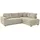 luma-home Dauerschlaf-Ecksofa Boxspring Federkern-Couch Topper Bettkasten, Cord Beige Grau / 15212