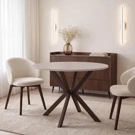 WFL GROUP Valio Ø 100 cm ausziehbar beige/grau