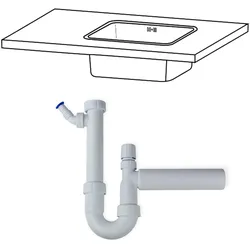 Haas Siphon DN40 x 1 1/2` Zoll Spülensiphon mit Rohrbelüfter
