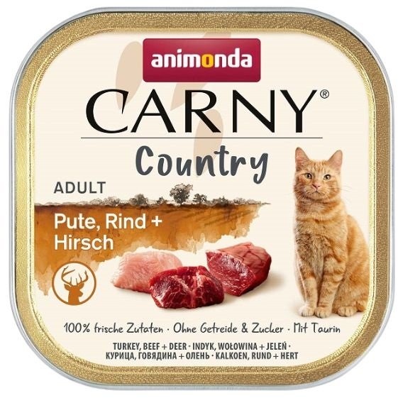 ANIMONDA Carny Country Adult Turkey&Beef&Deer 100 g Truthahn, Rind und Hirsch für adulte Katzen