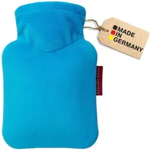 Hugo Frosch Mini-Wärmflasche 0,2 l mit Veloursbezug wasserblau