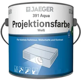 J JAEGER Aqua Projektionsfarbe Leinwandfarbe weiss, wasserverdünnbar (2,5 Liter, weiss tuffmatt (ca. RAL 9016))