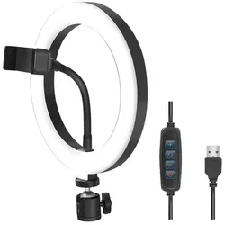 LogiLink LED-Ringlicht für Smartphones, Ø20 cm, mit Lichtregler